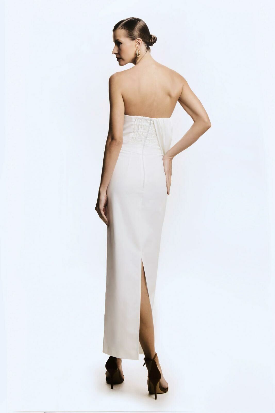 Imagem de Vestido Mídi Tomara Que Caia Sobreposição Fluida Off White Zen